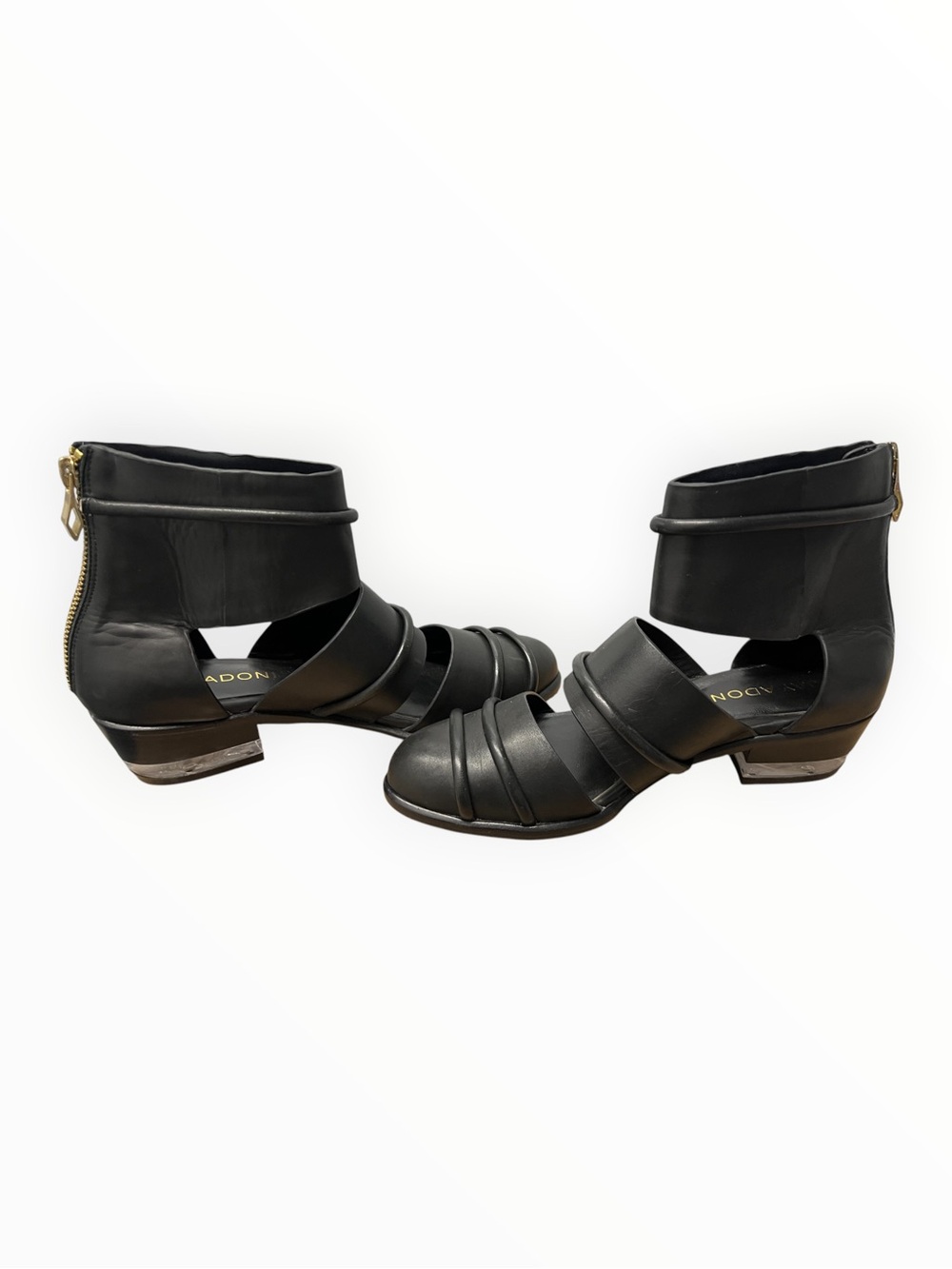 Jay Adoni Logan Black Leather Gladiator Sandals Size 6.5